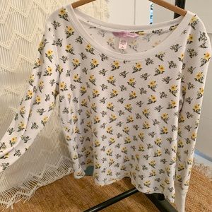 Victoria's Secret Floral Waffle Knit Long Sleeve